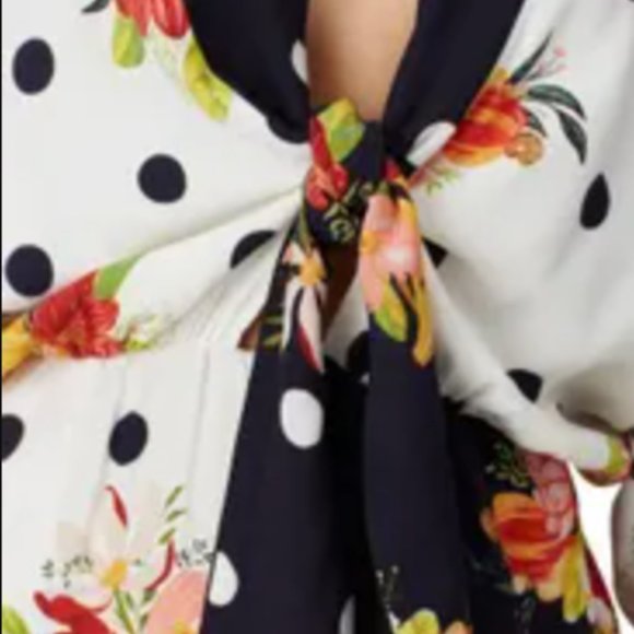 Farm Rio Mixed Nanaju Jumpsuit Floral Polka Dot - Picture 6 of 6